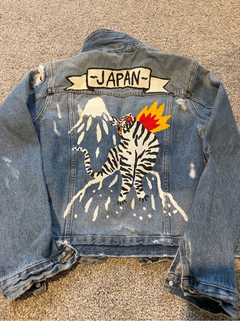 Limited edition Zara Distressed Blue Denim Jacket for Women